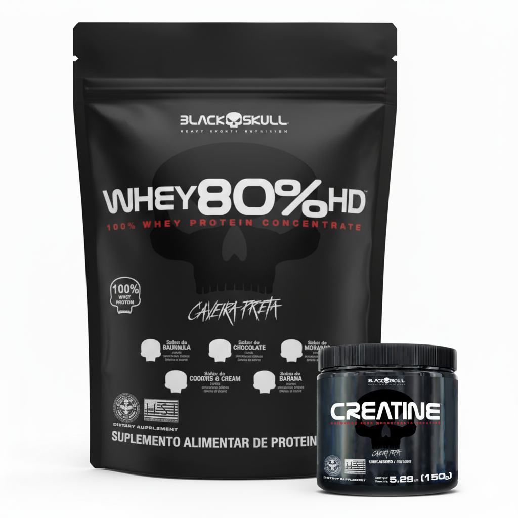 Kit Completo Whey, Creatina e BCAA